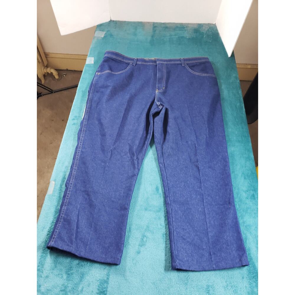 Basic Editions Jeans Sz 42x24 Mens Blue Stretch Pants Hook & Eye Straight NWD